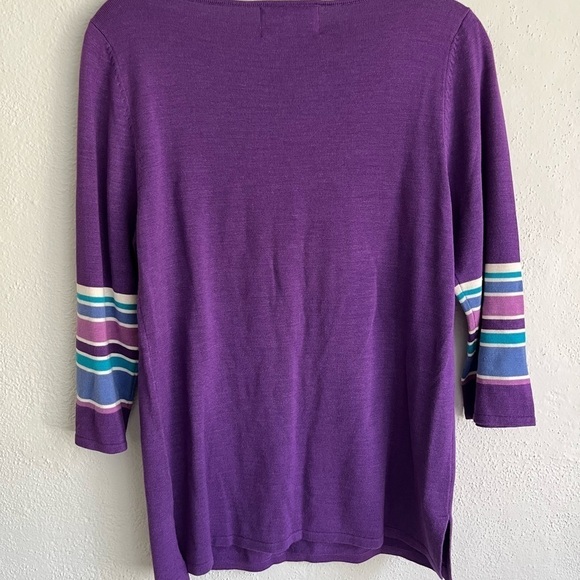 Bob Mockie Woman Purple 70% Silk/ Cotton Boho Oversized Sweater, Size XS - Picture 8 of 8